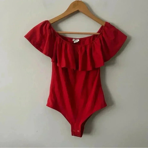 J crew  off the shoulder ruffle bodysuit S - Picture 3 of 5